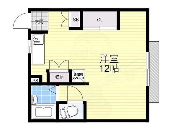 大阪府池田市室町(賃貸マンション1R・4階・24.75㎡)の写真 その2