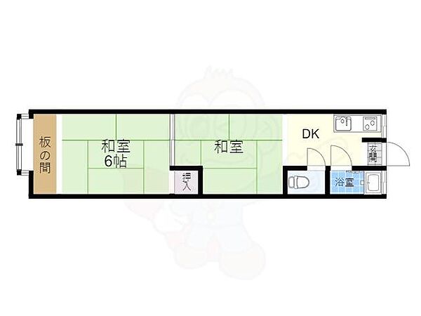 南荘 ｜大阪府豊中市野田町(賃貸アパート2K・2階・27.82㎡)の写真 その2