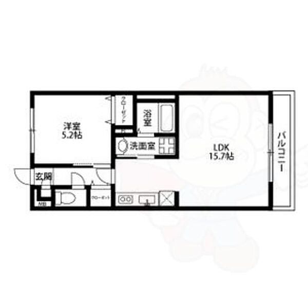 アンプルールフェールネサンス ｜大阪府豊中市春日町２丁目(賃貸マンション1LDK・2階・41.40㎡)の写真 その2