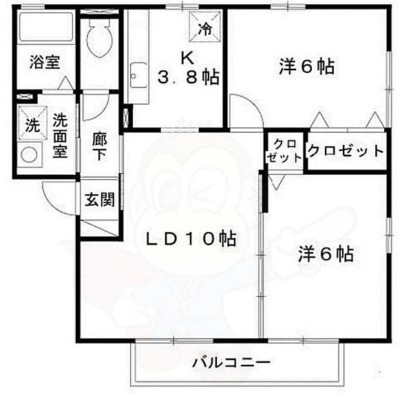 サニーコート ｜兵庫県川西市加茂３丁目(賃貸アパート2LDK・2階・55.47㎡)の写真 その2