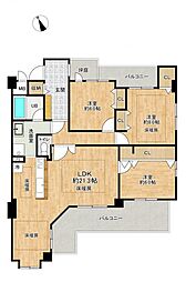 ファンタジア第2川名 3LDKの間取図画像