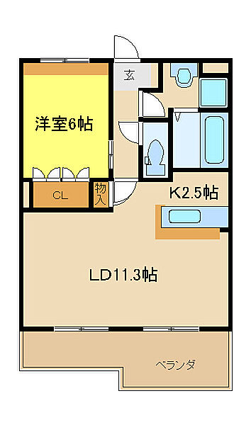 兵庫県姫路市東延末(賃貸アパート1LDK・1階・45.36㎡)の写真 その2