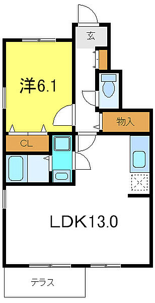 兵庫県加古川市別府町新野辺(賃貸アパート1LDK・1階・44.92㎡)の写真 その2