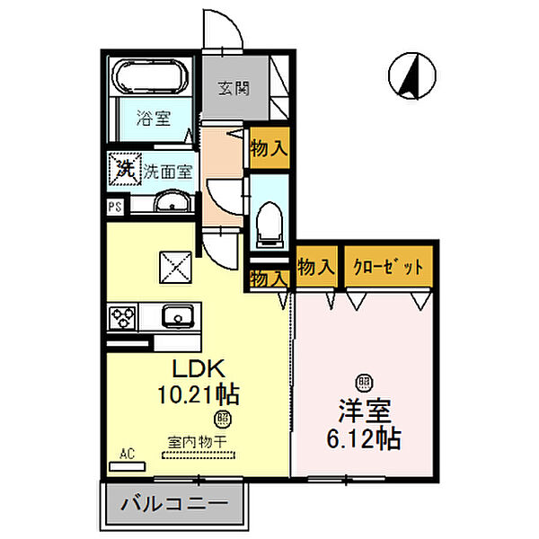 兵庫県姫路市青山西2丁目(賃貸アパート1LDK・1階・42.86㎡)の写真 その2