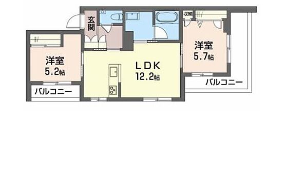 兵庫県神戸市垂水区高丸1丁目(賃貸マンション2LDK・3階・54.99㎡)の写真 その2