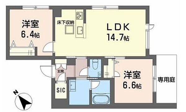 兵庫県神戸市垂水区高丸1丁目(賃貸マンション2LDK・1階・61.59㎡)の写真 その2