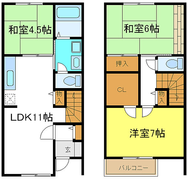 兵庫県加古川市平岡町一色西2丁目(賃貸テラスハウス3LDK・1階・72.10㎡)の写真 その2