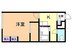レオパレススカーレット 1Kの間取図画像