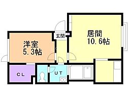 ベルファーレ1 1LDKの間取図画像