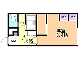 レオパレスルフラン 1Kの間取図画像