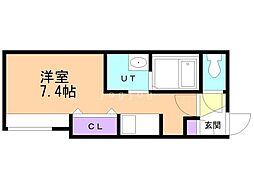 Aqua blue ワンルームの間取図画像