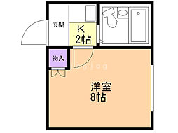 ピアコート前田 1Kの間取図画像