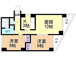 クラークビル 2LDKの間取図画像
