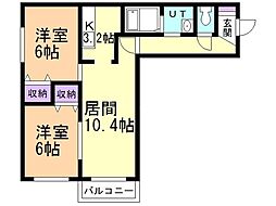 ヴィラサンリット 2LDKの間取図画像