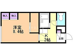 レオパレスサミット花和 1Kの間取図画像