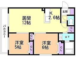 ベラポート発寒 2LDKの間取図画像