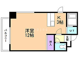 アルティミス手稲 1Kの間取図画像