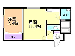 スターエステート 1LDKの間取図画像