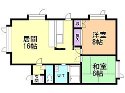 PLAZAFLEUR 2LDKの間取図画像