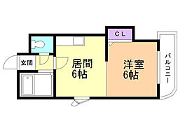 ハイムリーベ3 1DKの間取図画像