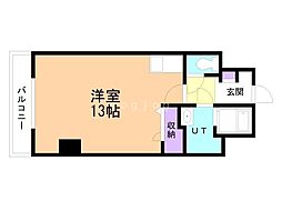 ルレーブ八軒 ワンルームの間取図画像