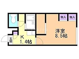 レオパレスコンフォート05 1Kの間取図画像