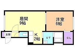 セレッソ西町南 1LDKの間取図画像