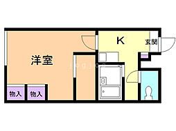 レオパレスアルジャン 1Kの間取図画像