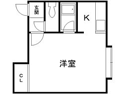 ステージイン西町 1Kの間取図画像