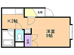 キャッスルフルセ 1Kの間取図画像