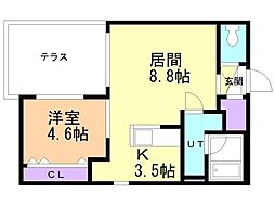 HARMONIAHACHIKEN 1LDKの間取図画像