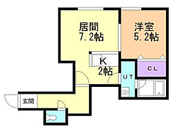 フォレスト 1LDKの間取図画像