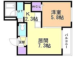S-RESIDENCE西町 1LDKの間取図画像