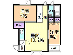ASC2000 2LDKの間取図画像