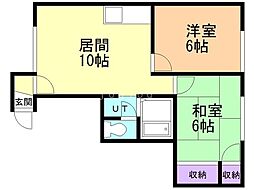 ドミール前田 2LDKの間取図画像