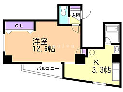 ヴィラ・タンネ 1Kの間取図画像