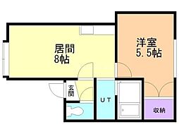 パイントゥリー手稲 1LDKの間取図画像