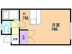 マンションイーグル 1Kの間取図画像