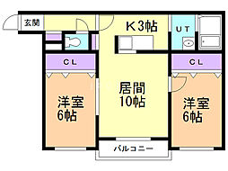 Muse 2LDKの間取図画像