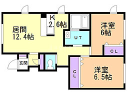 G.L.Kahito 2LDKの間取図画像