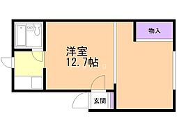 恵マンション 1Kの間取図画像