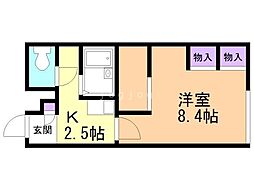 レオパレスロワジール西野C 1Kの間取図画像