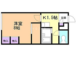 レオパレスW.West 1Kの間取図画像