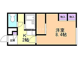 レオパレスロワジール西野C 1Kの間取図画像