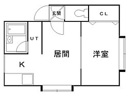 メゾンコンフォート 1LDKの間取図画像