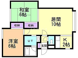 ベルハイツ 2LDKの間取図画像
