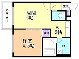 セントポーリアブライト 1LDKの間取図画像