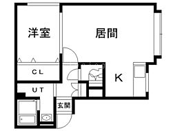 PREVAIL24 1LDKの間取図画像