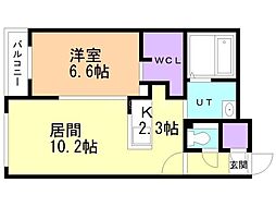 フォレスタ琴似 1LDKの間取図画像
