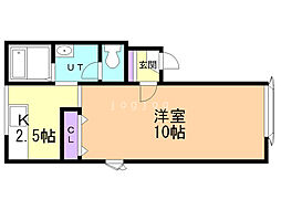 スタジオN'S 1Kの間取図画像